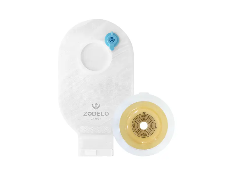 Transparent  deep convex ostomy bag